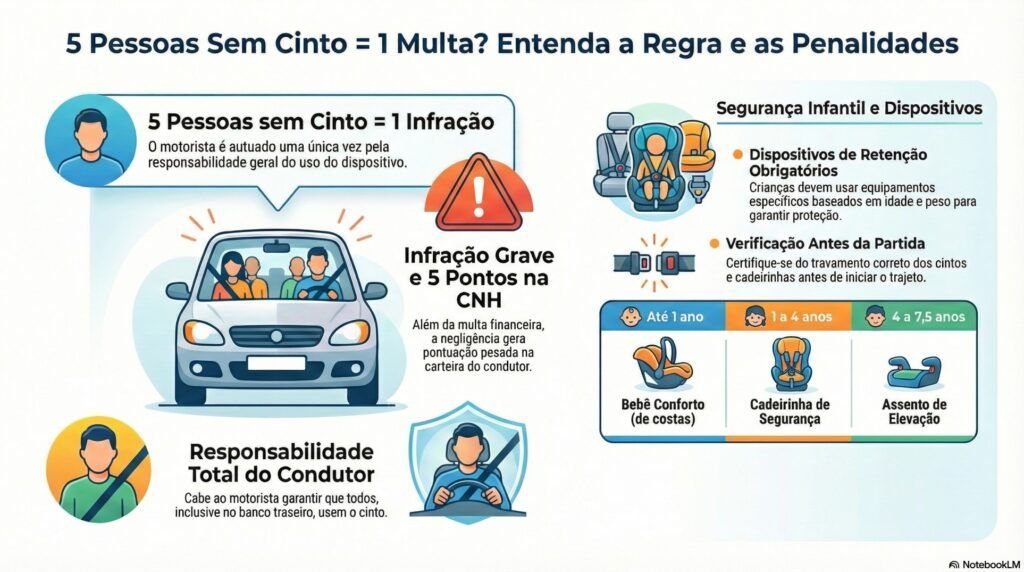 5 Pessoas Sem Cinto 1 Multa só